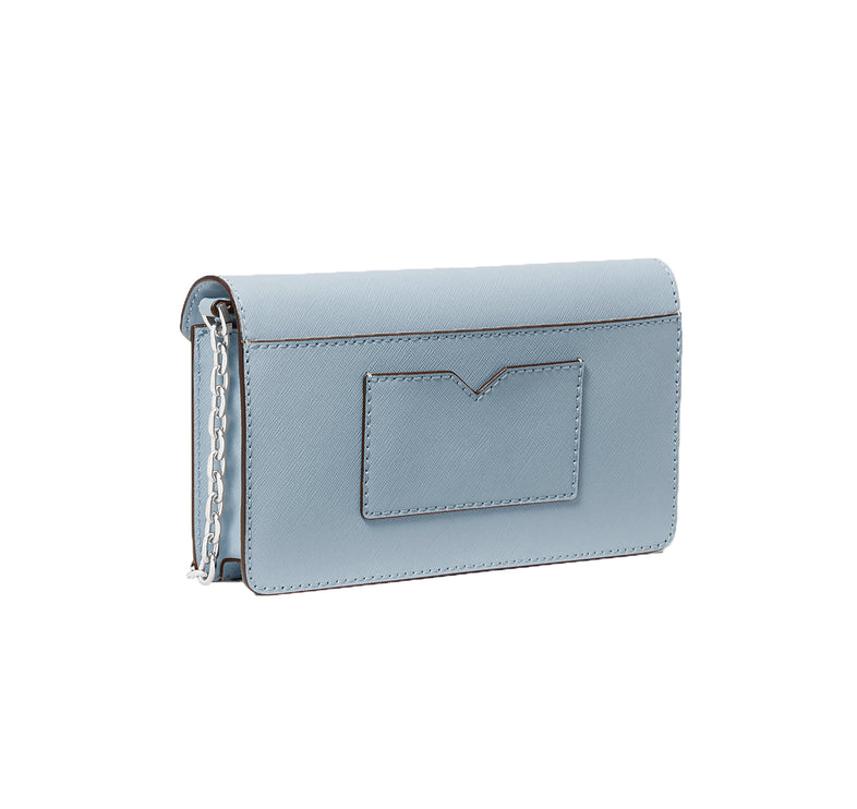 Michael Kors Women's Small Saffiano Leather Envelope Crossbody Bag Pale Blue