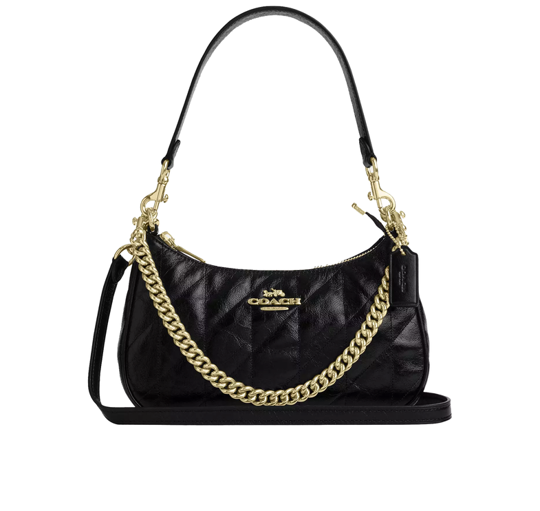 Coach Women's Teri Shoulder Bag With Quilting Gold/Black