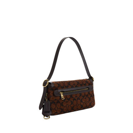 Coach Women's Etta Small Flap Shoulder Bag In Signature Chenille Gold/Truffle