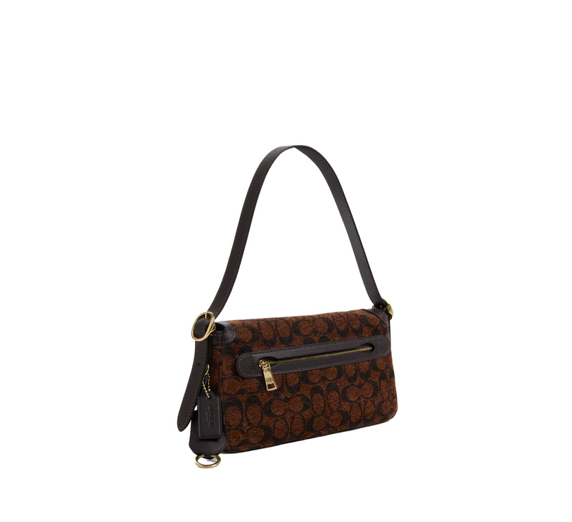 Coach Women's Etta Small Flap Shoulder Bag In Signature Chenille Gold/Truffle