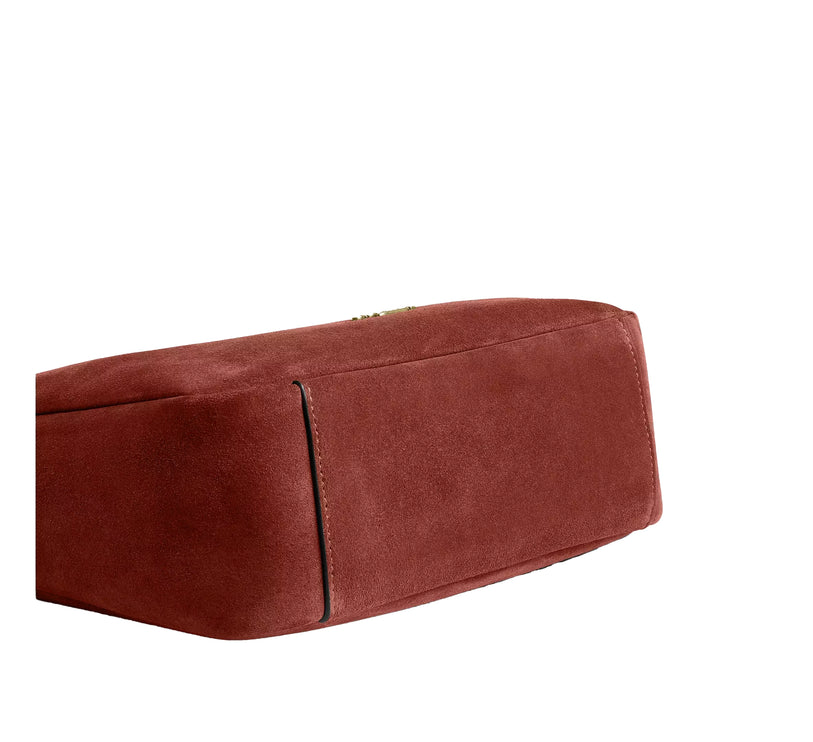 Coach Women's Hadley Convertible Crossbody Bag Suede/Gold/Clay