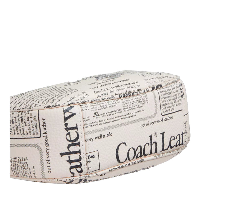 Coach Women's Carmen Mini Crossbody Bag With Newspaper Print Silver/Chalk Multi