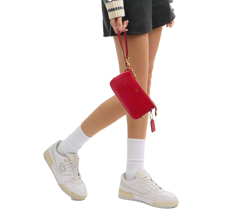 Coach Women's Plaza Bag 18 Brass/Scarlet