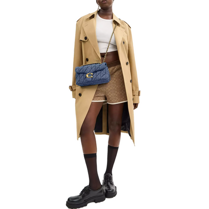 Coach Women's Tabby Shoulder Bag 26 With Quilting Denim/Brass/Indigo