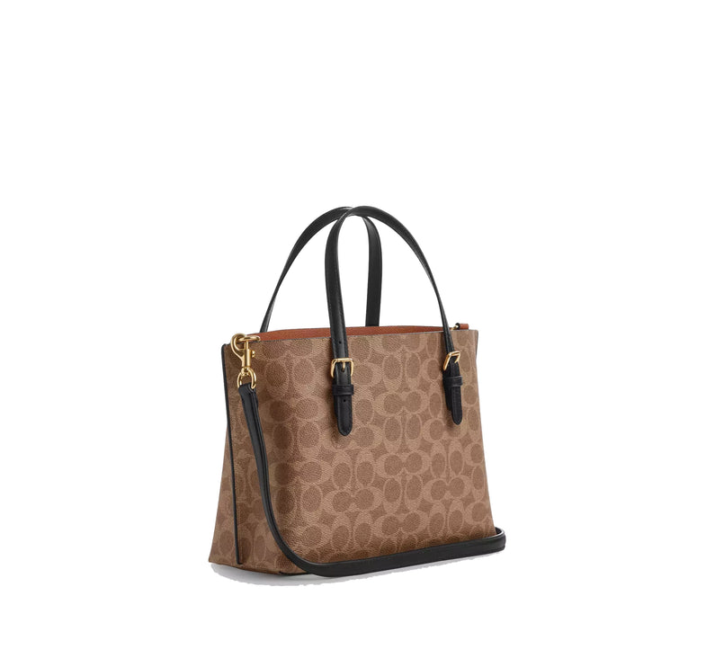 Coach Women's Mollie Tote Bag 25 In Signature Canvas Gold/Tan/Black