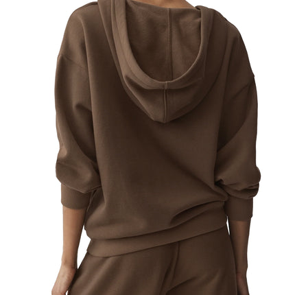 alo Women's Accolade Full Zip Hoodie Java Brown