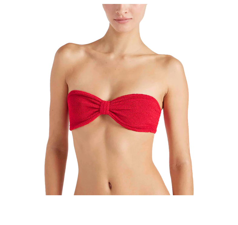 HUNZA G Women's Jean Bikini Top Red