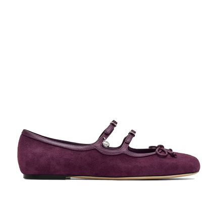 Marc Jacobs Women's The Suede Kiki Ballerina Burgundy