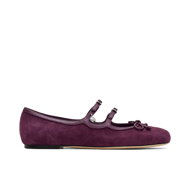 Marc Jacobs Women's The Suede Kiki Ballerina Burgundy