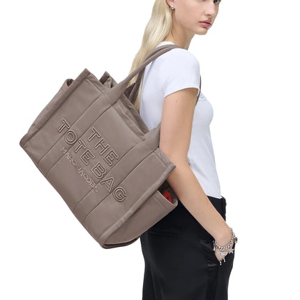 Marc Jacobs Women's The Puffy Nylon Large Tote Bag Cement