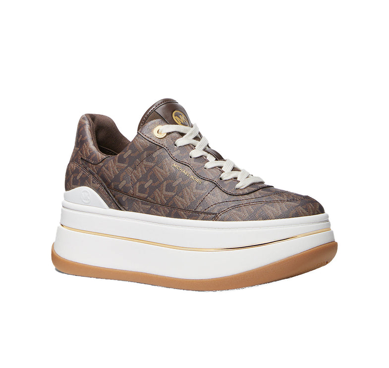 Michael Kors Women's Hayes Signature Logo Platform Sneaker Brown