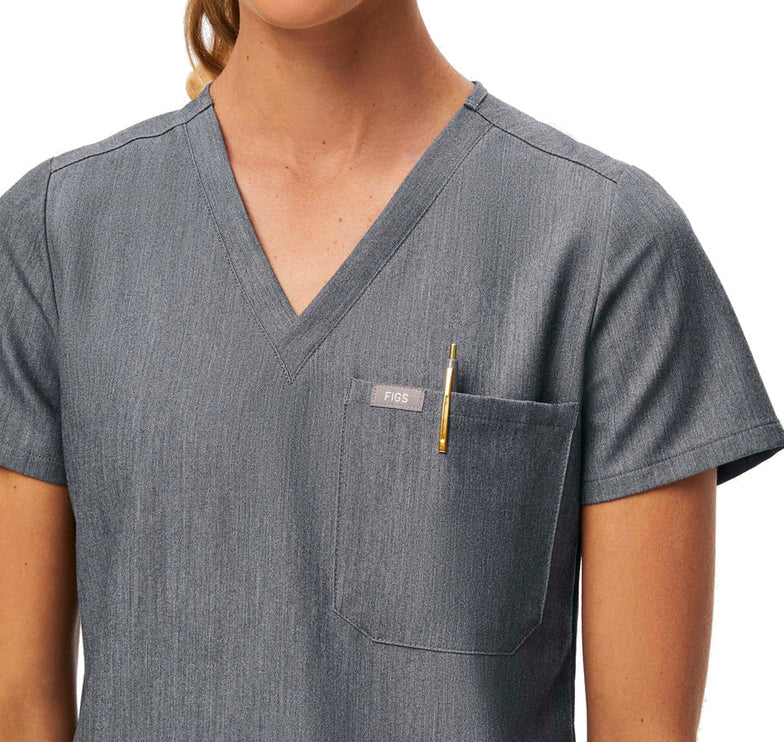 FIGS Women's Catarina One Pocket Scrub Top Graphite