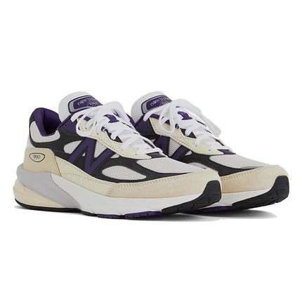 New Balance Unisex Made in USA 990v6 White with Black Plum and Phantom U990WB6