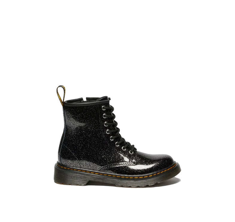 Dr. Martens Girl Junior 1460 Glitter Patent Leather Boots Black & Silver - Nebula Glitter