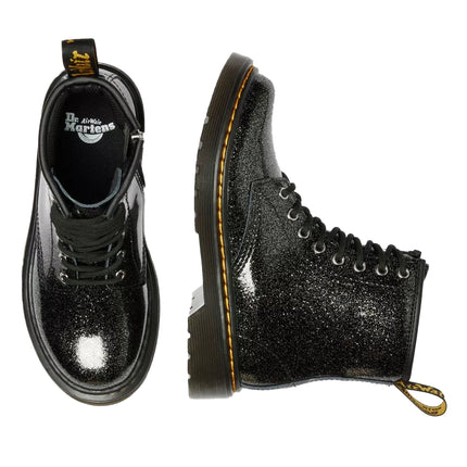 Dr. Martens Girl Junior 1460 Glitter Patent Leather Boots Black & Silver - Nebula Glitter