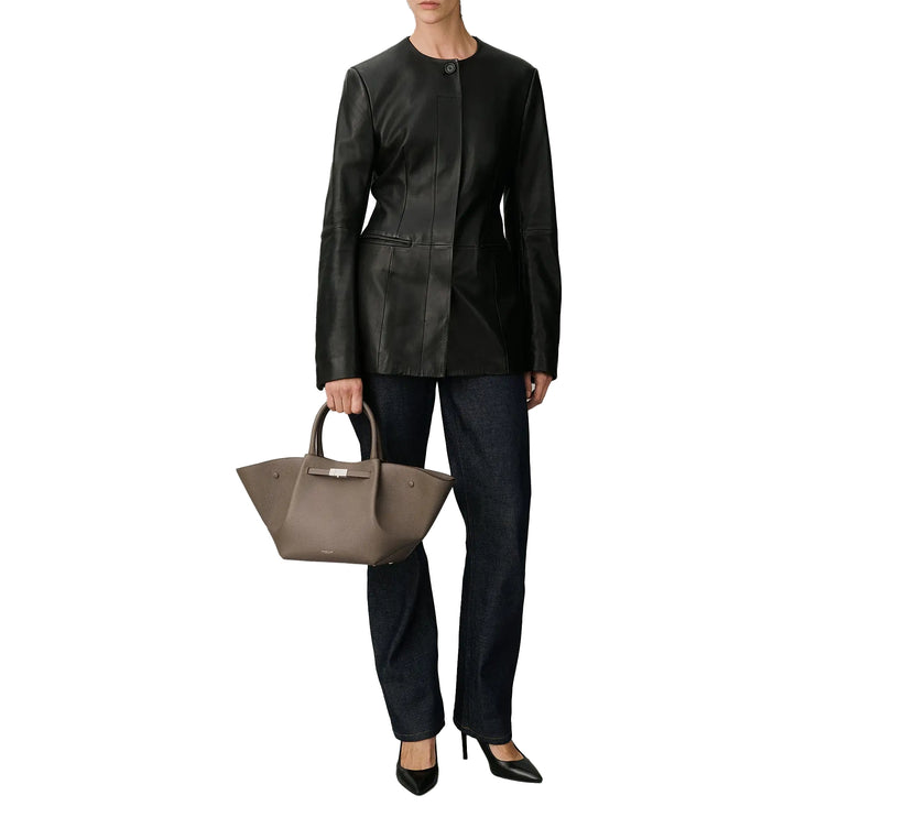 DeMellier London Women's The Midi New York Dark Taupe Small Grain