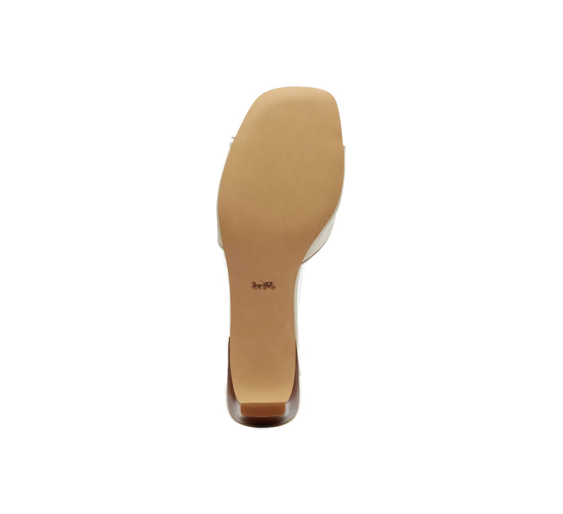 Coach Women's Bow Kitten Heel Sandal Chalk