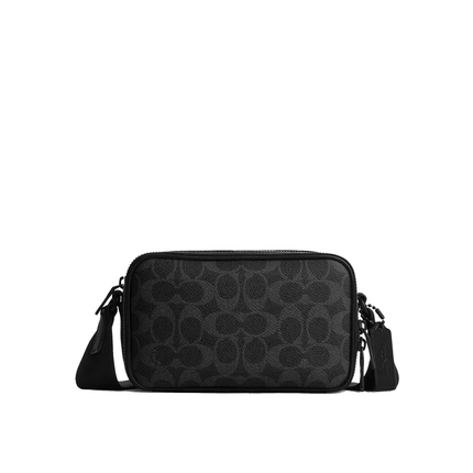 Coach Unisex Colton Crossbody Bag 19 In Signature Canvas Matte Black/Black Signature