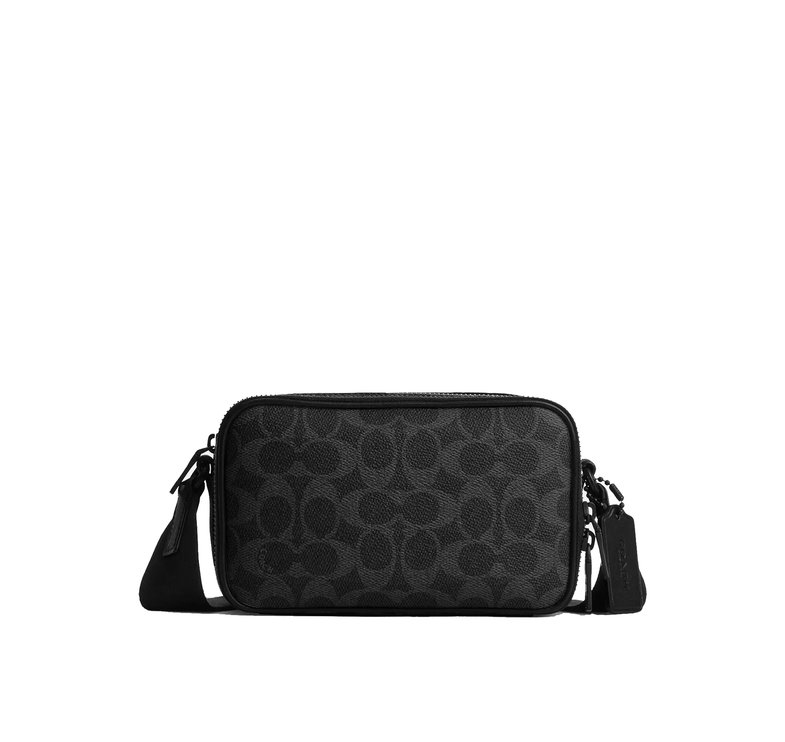 Coach Unisex Colton Crossbody Bag 19 In Signature Canvas Matte Black/Black Signature