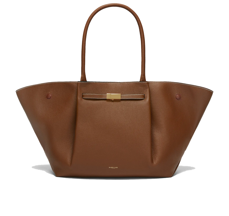 DeMellier London Women's The New York Tan Small Grain Ecru Stitching