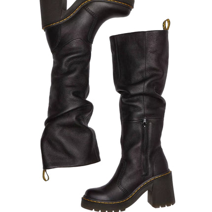 Dr. Martens Women's Kasey Virginia Leather Heeled Boots Black - Virginia