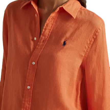 Polo Ralph Lauren Women's Classic Fit Linen Shirt True Orange