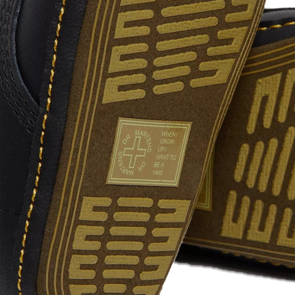 Dr. Martens Unisex Newborn 1460 Auburn Leather Booties Black-Mason Pu Split+Mason Nw Synthetic