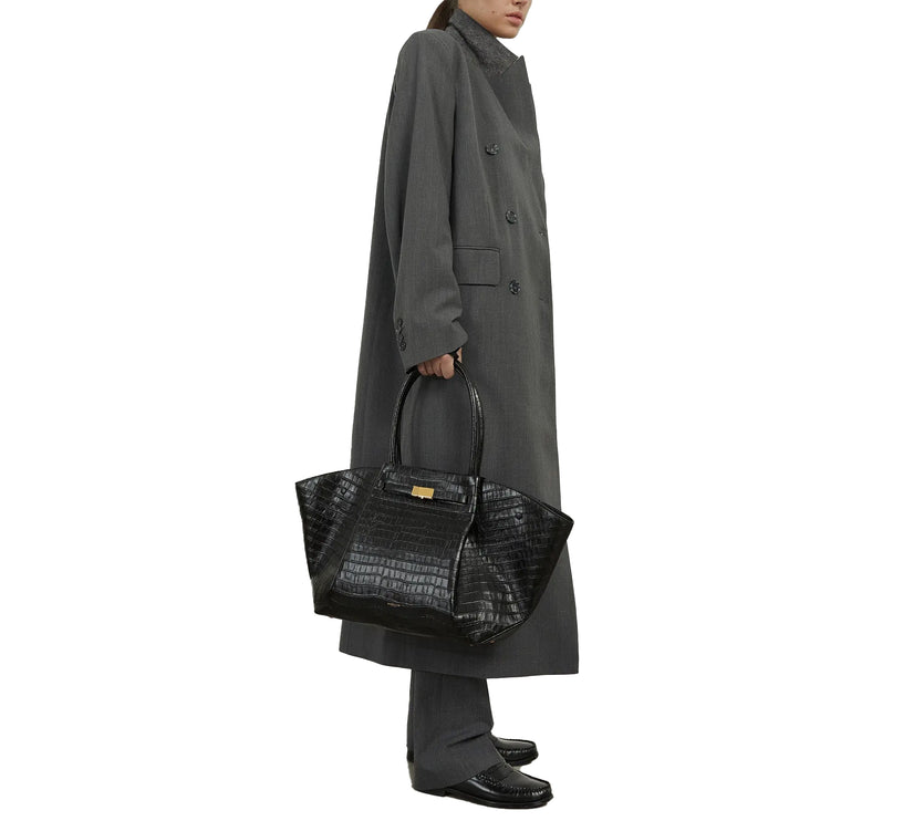 DeMellier London Women's The New York Black Croc-Effect