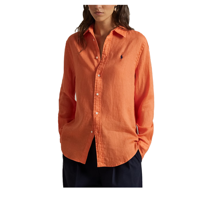 Polo Ralph Lauren Women's Classic Fit Linen Shirt True Orange