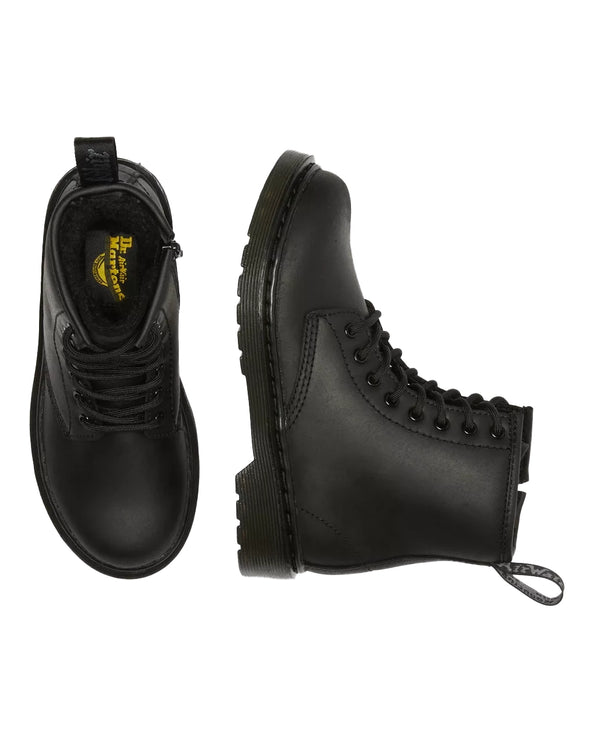 Dr. Martens Unisex Junior 1460 Faux Fur Lined Boots Black - Republic Waterproof