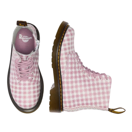 Dr. Martens Girl Junior 1460 Gingham Leather Boots Athena Gingham Print