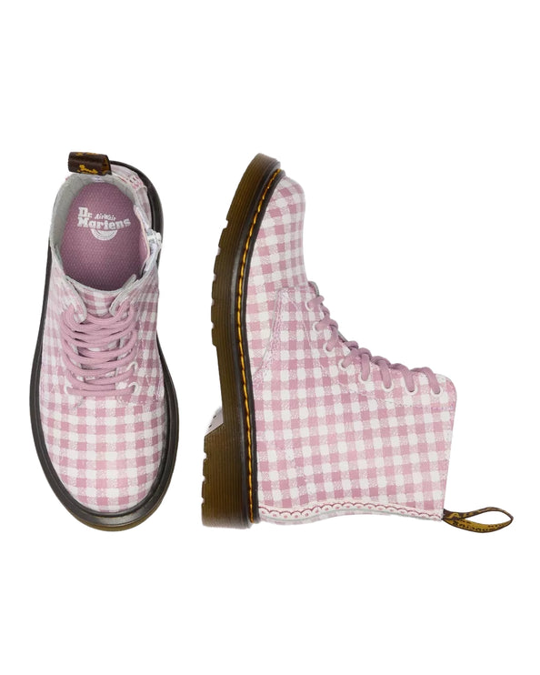 Dr. Martens Girl Junior 1460 Gingham Leather Boots Athena Gingham Print