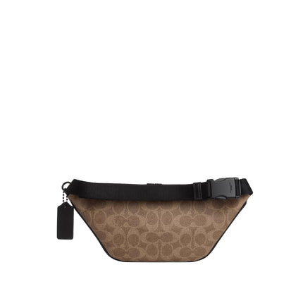 Coach Unisex Travis Belt Bag 30 In Signature Canvas Matte Black/Tan Black