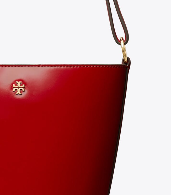 Tory Burch Women's Patent Bucket Bag TORY RED