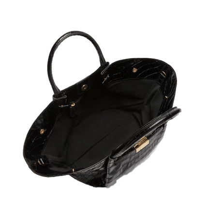 DeMellier London Women's The Midi New York Black Croc-Effect