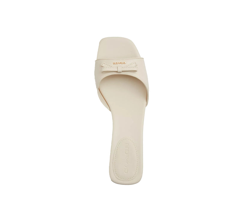 Coach Women's Bow Kitten Heel Sandal Chalk