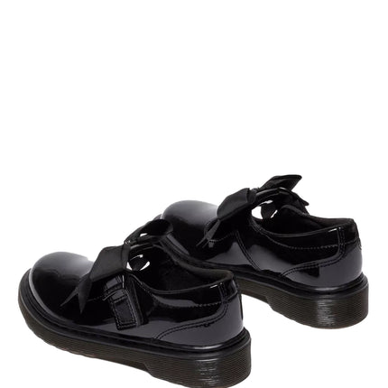 Dr. Martens Girl Junior Polley II Bow Patent Leather Mary Jane Shoes Black - Patent Lamper