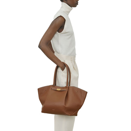 DeMellier London Women's The New York Tan Small Grain Ecru Stitching