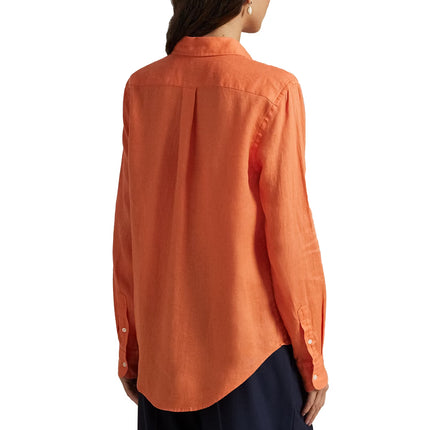 Polo Ralph Lauren Women's Classic Fit Linen Shirt True Orange
