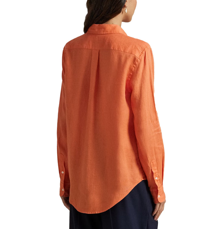 Polo Ralph Lauren Women's Classic Fit Linen Shirt True Orange