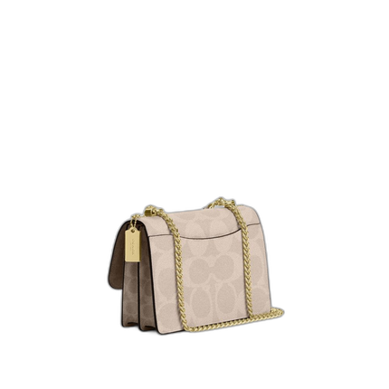 Coach Women's Klare Crossbody Bag In Blocked Signature Canvas Gold/Sand/Tan