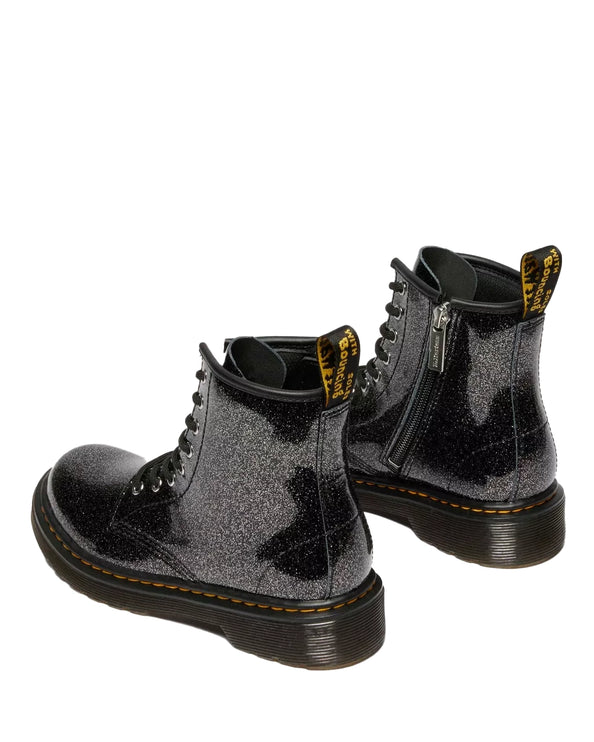 Dr. Martens Girl Junior 1460 Glitter Patent Leather Boots Black & Silver - Nebula Glitter