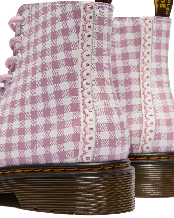 Dr. Martens Girl Junior 1460 Gingham Leather Boots Athena Gingham Print
