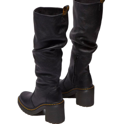 Dr. Martens Women's Kasey Virginia Leather Heeled Boots Black - Virginia