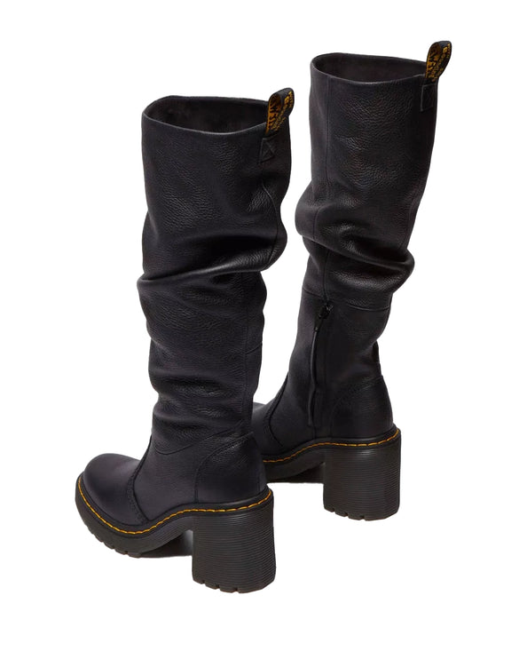 Dr. Martens Women's Kasey Virginia Leather Heeled Boots Black - Virginia