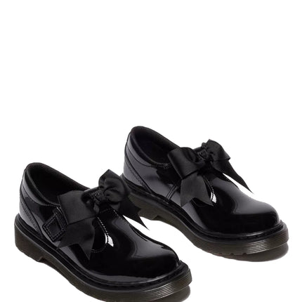 Dr. Martens Girl Junior Polley II Bow Patent Leather Mary Jane Shoes Black - Patent Lamper