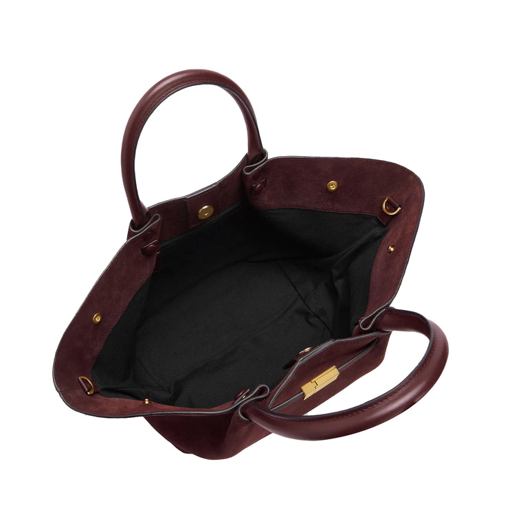 DeMellier London Women's The Midi New York Burgundy Suede & Burgundy Smooth