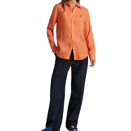 Polo Ralph Lauren Women's Classic Fit Linen Shirt True Orange