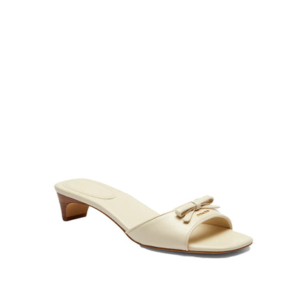 Coach Women's Bow Kitten Heel Sandal Chalk