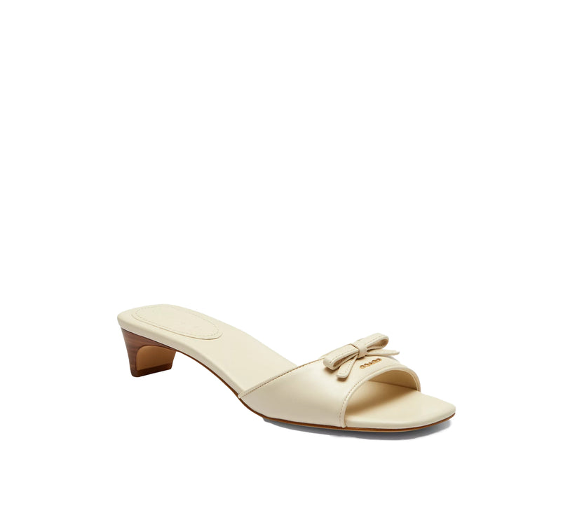 Coach Women's Bow Kitten Heel Sandal Chalk